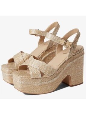 Sam Edelman Triana Woven Platform Sandals in Natural New